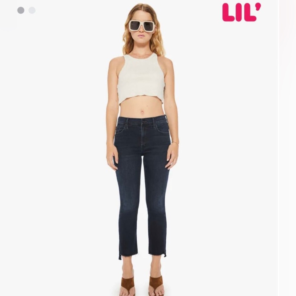 Lil' Mother Lil' Insider Crop Step Fray Jeans in Night in Venice Size 27P